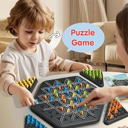 Chain Triangle Chess Game – Rubber Band Strategy Toy for Kids (Age 3+)